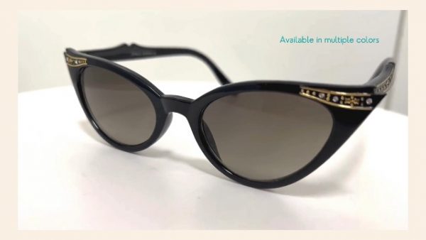Glamorous 50s Vintage Cat Eye Sunglasses with Rhinestone Detailing - Image 7