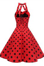 Classic Polka Dot Halter Swing Dress - Image 2