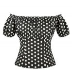 Timeless Classic: Women's 1950s Vintage-Inspired Off Shoulder Blouse