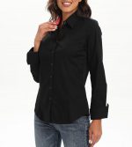 Women's Stretchable Long Sleeve Button Down Shirt - Image 4