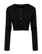 Chic Long Sleeve Cropped Cardigan with Button-Up Detail - Image 2