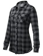 Versatile Plaid Shirt with Roll-Up Sleeves for Women - Image 3
