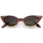Glamorous 50s Vintage Cat Eye Sunglasses with Rhinestone Detailing