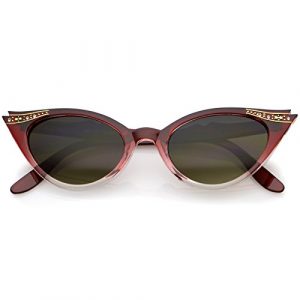 Glamorous 50s Vintage Cat Eye Sunglasses with Rhinestone Detailing