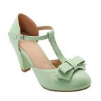 Retro Rockabilly Chunky Heel T-Strap Pumps - Image 2