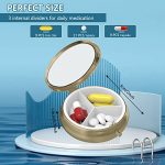 Compact and Chic Retro Pill Box with Mirror - Image 3