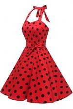 Classic Polka Dot Halter Swing Dress - Image 3