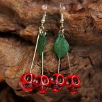 Handcrafted Spooky Skull Cherry Earrings - Image 7