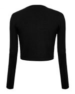 Chic Long Sleeve Cropped Cardigan with Button-Up Detail - Image 3