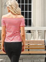 Chic Striped Off-the-Shoulder Women's Top - Image 7