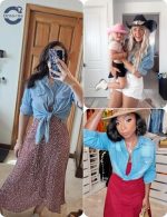 Chic Denim Crop Top with Tie-Knot Detail - Image 4