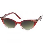 Glamorous 50s Vintage Cat Eye Sunglasses with Rhinestone Detailing - Image 3