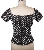 Timeless Classic: Women's 1950s Vintage-Inspired Off Shoulder Blouse - Image 2