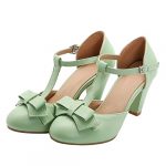 Retro Rockabilly Chunky Heel T-Strap Pumps
