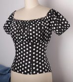 Timeless Classic: Women's 1950s Vintage-Inspired Off Shoulder Blouse - Image 4