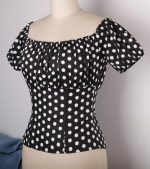 Timeless Classic: Women's 1950s Vintage-Inspired Off Shoulder Blouse - Image 4