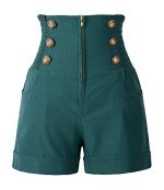 Vintage-Inspired High Waist Women's Pinup Shorts