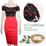 Vintage-Inspired Cotton Pinup Shirt with Puff Sleeves and Bow Detail - Image 4