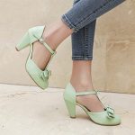 Retro Rockabilly Chunky Heel T-Strap Pumps - Image 7