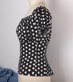 Timeless Classic: Women's 1950s Vintage-Inspired Off Shoulder Blouse - Image 5