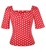 Vintage Charm Women's 1950s-Inspired Top with Sweetheart Neckline