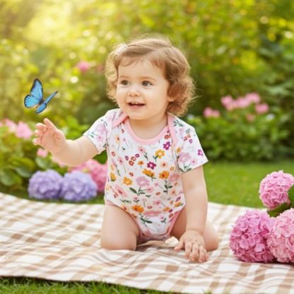 Ultra-Soft Bamboo Viscose Baby Bodysuits - Unisex Short Sleeve Pack - Image 5