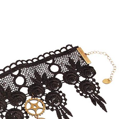 Vintage Gothic Handmade Lace Choker with Rhinestones - Image 4
