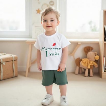 First Birthday Golf Themed Baby Boy Outfit Set - Image 2