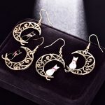 Adorable Lunar Feline Enamel Earrings - Image 7