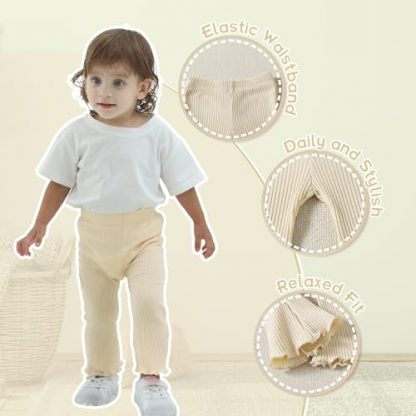 Chic Baby Girl Ribbed Flare Pants - 3 Pack - Image 5