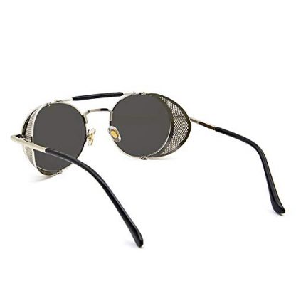 Vintage-Style Steampunk Round Polarized Sunglasses with UV400 Protection - Image 3