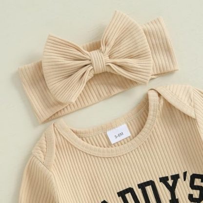 "I'm New Here" Long Sleeve Knit Jumpsuit for Newborn Girls - Image 5
