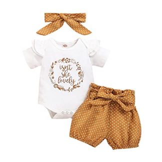 Adorable Infant Girl Summer Ensemble with Romper Shorts