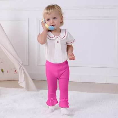 Chic Bow-Tied Bell Bottom Baby Leggings - 5 Pack - Image 5