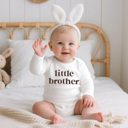 Adorable Little Brother Long-Sleeve Baby Bodysuit - Image 4