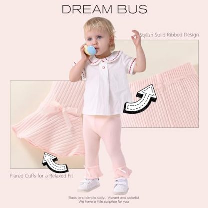 Cozy Cotton Blend Baby Pants with Flared Design - 5 Pack - Image 4