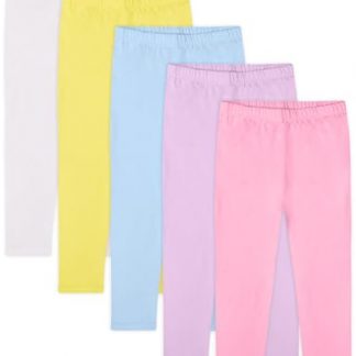 "5-Pack Comfy Cotton Leggings for Toddlers and Baby Girls"