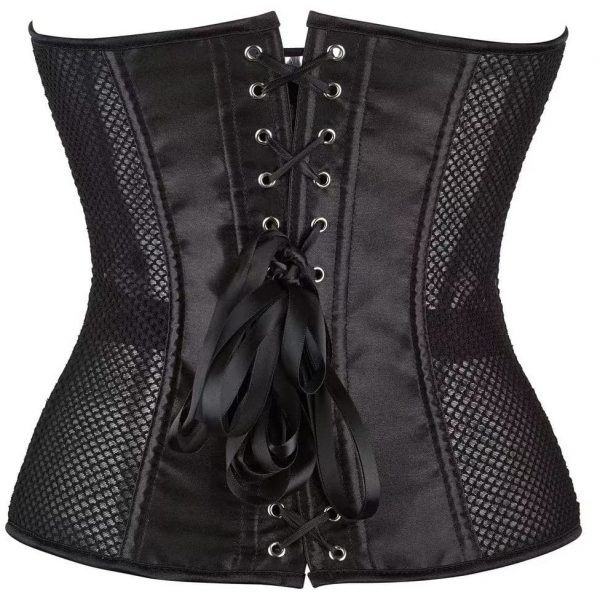 Seductive Mesh Overbust Corset with Gothic Renaissance Charm - Image 3