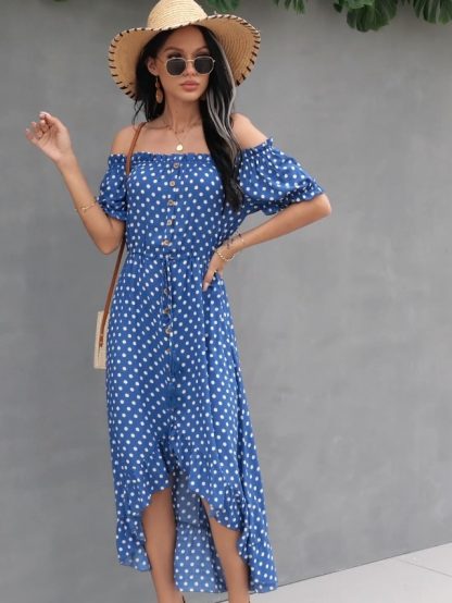 Women's Bohemian Inspired Polka Dot Summer Sundress - Image 7