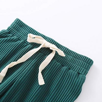 Chic Ribbed Cotton Outfit for Newborns - Romper and Pants Set - Image 6