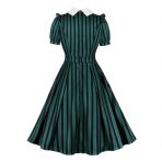 Black & White Striped 1950s Vintage-Style Tea Party Dress - Image 2