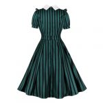 Black & White Striped 1950s Vintage-Style Tea Party Dress - Image 2