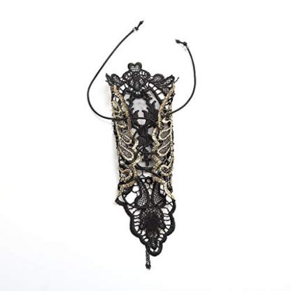 Elegant Gothic Lace Fingerless Gloves with Adjustable Ring - Image 4