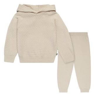 Cozy Honeycomb Knit Top and Pant Set for Girls
