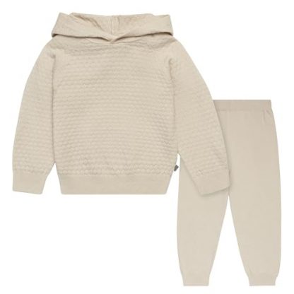 Cozy Honeycomb Knit Top and Pant Set for Girls