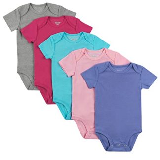 Versatile Unisex Baby Bodysuits, Stretchy Short Sleeve 5-Pack