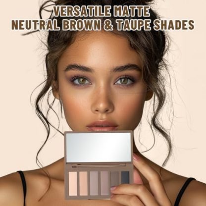 Compact 6-Shade Eyeshadow Palette with Mirror - Neutral Tones - Image 6
