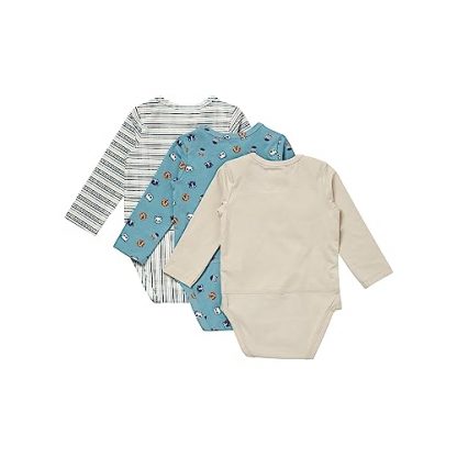Unisex Baby Organic Cotton Long Sleeve Bodysuits, 3-Pack - Image 2