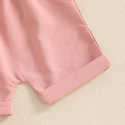 "Charming Summer Outfit for Baby Girls with Letter Print Shirt and Stretchy Shorts" - Image 7