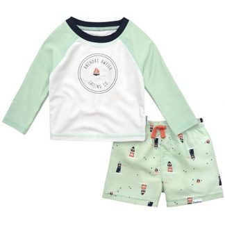 "2-Piece Later Gator Rash Guard & Swim Trunks Set for Baby & Toddler Boys"